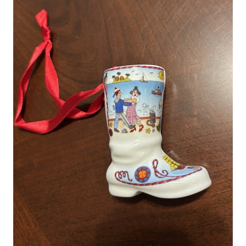 Hutshenreuther Christmas 2010 Boot Ornament Nautical Theme
